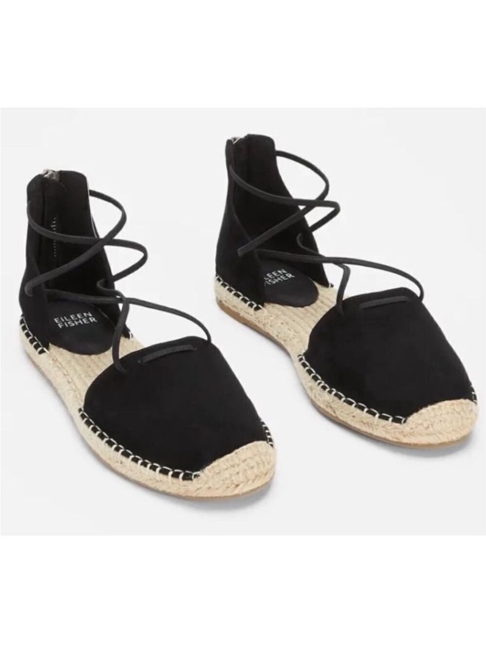 Eileen Fisher D’Orsay Flat Espadrille Sandal 8.5